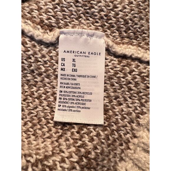 American Eagle Sweater Cropped Bandana Print Cardigan Autumn Oversized Slouchy - Picture 8 of 8